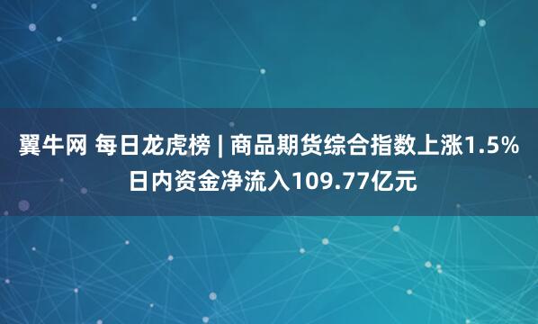 翼牛网 每日龙虎榜 | 商品期货综合指数上涨1.5% 日内资金净流入109.77亿元